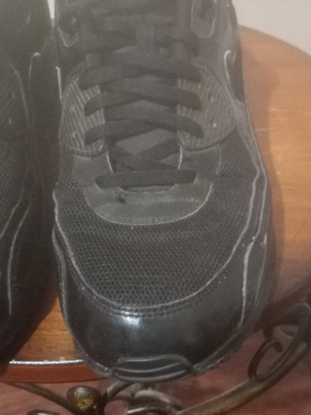 Nike Air Max 90 Triple Black Patent Leather Sneakers 443817-002 women's Size 11 - Picture 8 of 13
